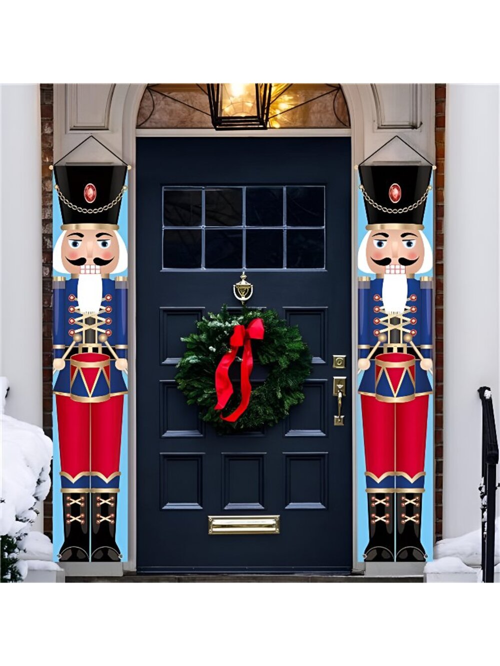 Christmas Nutcracker Drummer Door Hanger Porch Banner Indoor Outdoor House Décor